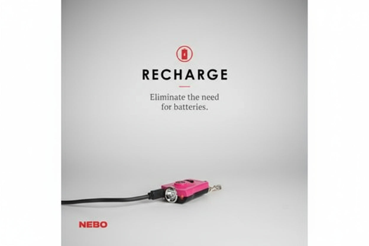nebo 400-lumen key chain flashlight MY PAL by Nebo 400 Lumen-Rechargeable Keyring Flashlight , Safety Alar – Arbolis Trading Company