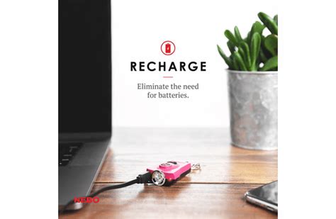 MY PAL by Nebo -Rechargeable Keyring Flashlight , Safety Alarm and Strobe Light