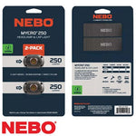 Headlamp and Cap Light Nebo Mycro 250 (Lumen)-2 Pack