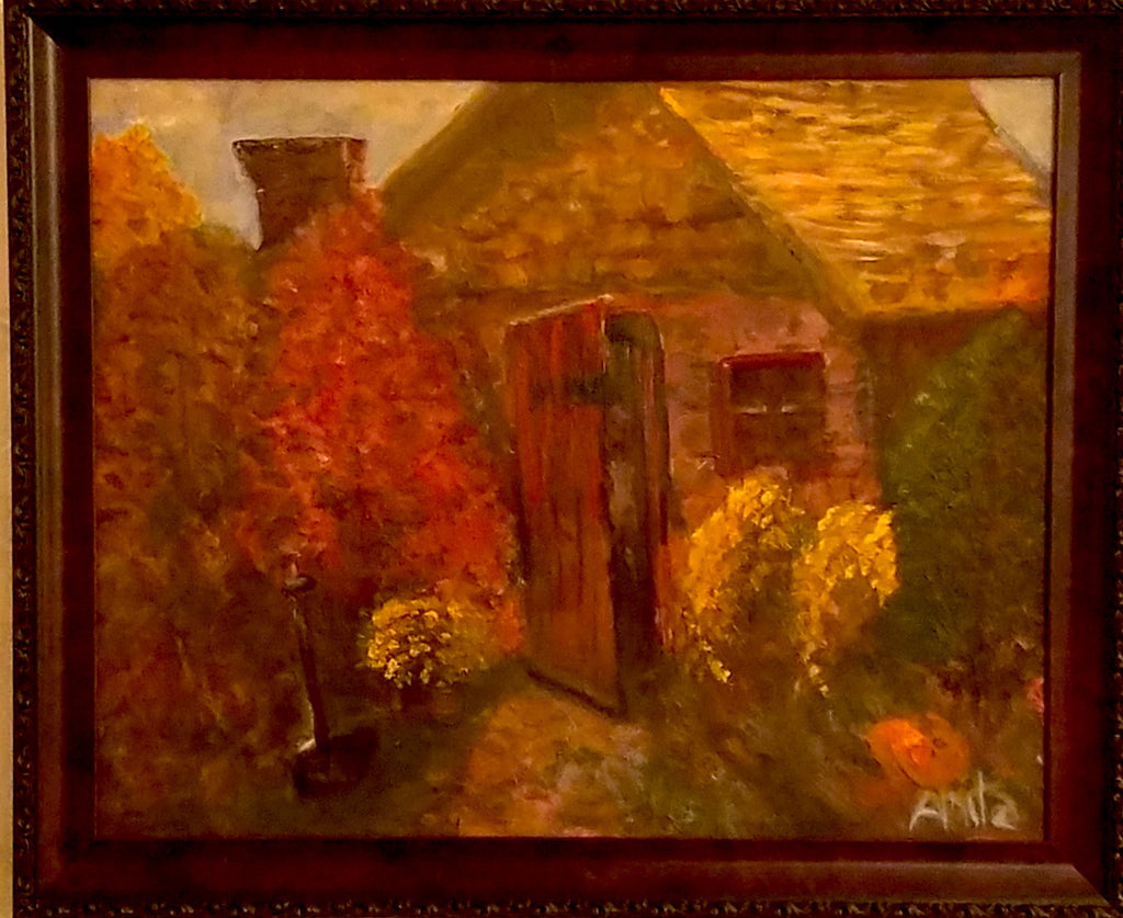 Landscaper's Hut Oil Painting