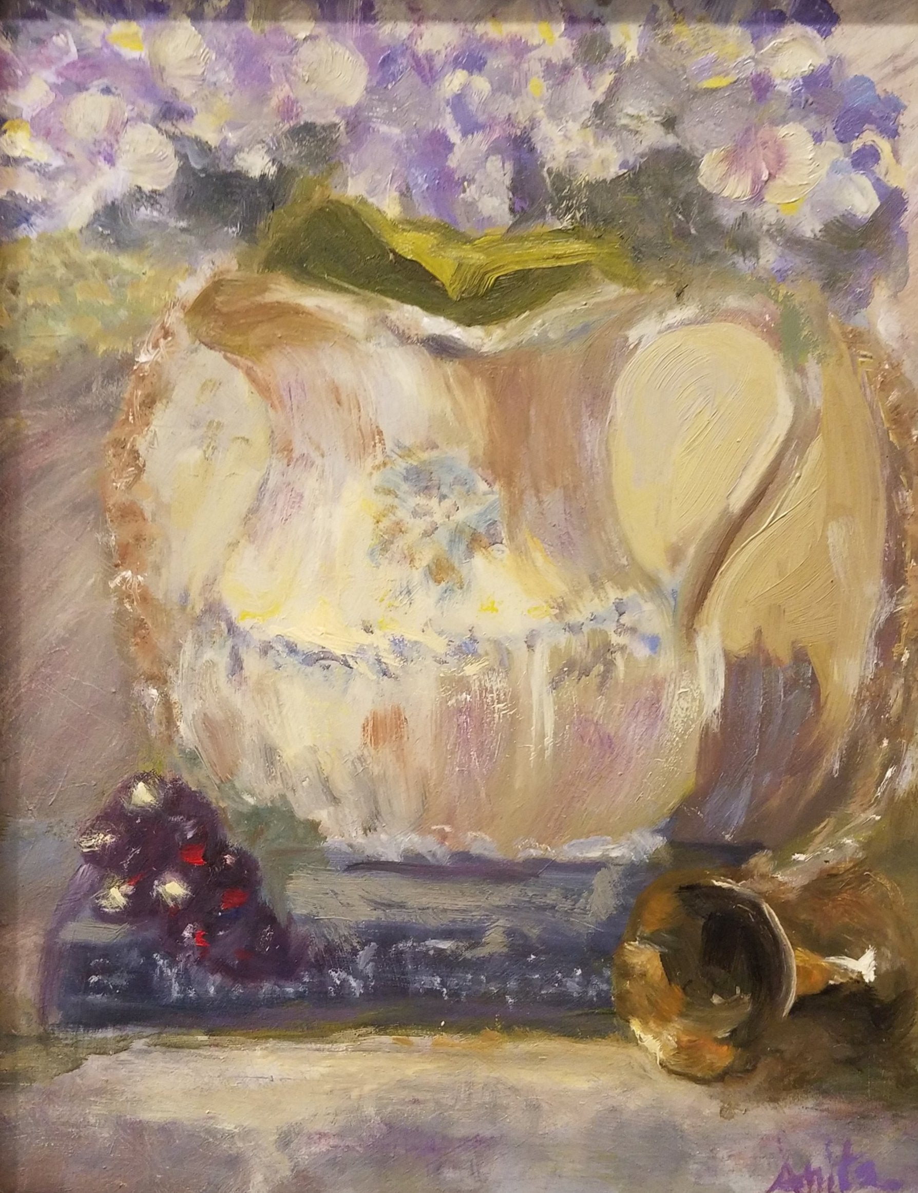 Pitcher of Hydrangea, Oil Painting